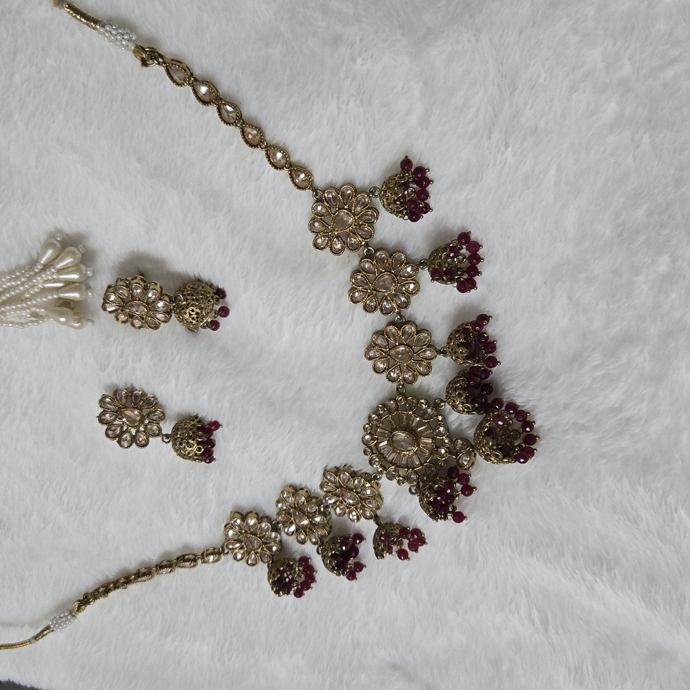 Gold and Red Floral Jewelry Set NEGOTIABLE